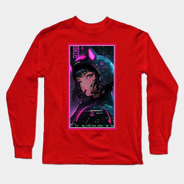 Anime Race Girl | Special Anime Artwork | Pink Red Black Blue Chibi Manga Anime Art Long Sleeve T-Shirt by AlNoah